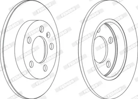 Гальмівний диск задній Лів/Прав AUDI A3, TT SKODA OCTAVIA I VW BORA, BORA I, GOLF IV 1.6-2.8 12.96-12.13 FERODO DDF1155 Купити в Україні