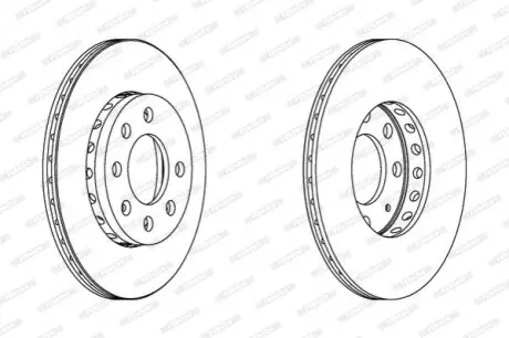 Гальмівний диск переднійЛів/Прав AUDI A2 VW LUPO I 1.2D 07.99-08.05 FERODO DDF1161C
