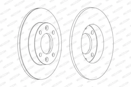 Гальмівний диск задній Лів/Прав CITROEN BERLINGO, C2, C2 ENTERPRISE, C3 I, C3 PLURIEL, C4, C4 I, XSARA PICASSO PEUGEOT 1007, 307, PARTNER, PARTNER ORIGIN 1.1-2.0D 05.96 FERODO DDF1178C