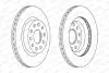 Фото Гальмівний диск передній Лів/Прав AUDI A3 SEAT ALTEA, ALTEA XL, LEON, TOLEDO III SKODA OCTAVIA II, YETI VW BEETLE, CADDY III, GOLF PLUS, GOLF PLUS V 1.2-Electric 10.00-07.19 FERODO (DDF1223C) зображення 2