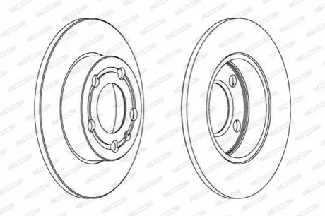Гальмівний диск задній Лів/Прав AUDI A3, TT SEAT AROSA, CORDOBA, CORDOBA VARIO, IBIZA II, IBIZA III, IBIZA IV, LEON, TOLEDO II SKODA FABIA I, FABIA II, FABIA III 1.0-2.8 02.93 FERODO DDF1233C