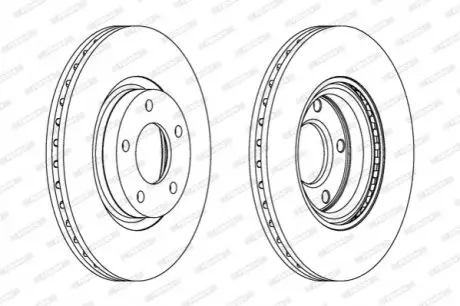 Гальмівний диск переднійЛів/Прав MAZDA 3, 5 1.6D-2.3 10.03 FERODO DDF1312C