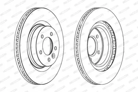 Диск гальмівний передн Лів/Прав LAND ROVER DISCOVERY III, RANGE ROVER SPORT I 4.4 07.04-03.13 FERODO DDF1432C1 Купити в Україні