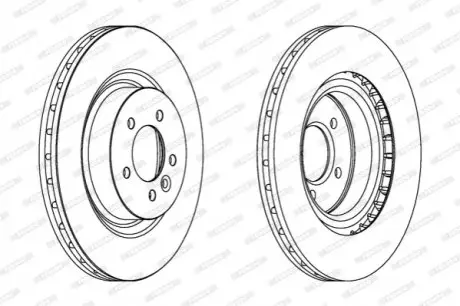 Диск гальмівний передн Лів/Прав LAND ROVER DISCOVERY IV, RANGE ROVER IV, RANGE ROVER SPORT I LEXUS IS II 2.7D-5.0 02.05-09.21 FERODO DDF1434C1