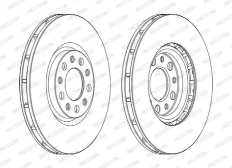 Гальмівний диск переднійЛів/Прав ALFA ROMEO 159, BRERA, GIULIETTA, SPIDER, TONALE CHRYSLER 200 FIAT 500X JEEP COMPASS, RENEGADE 1.0-2.4 06.05 FERODO DDF1451C Купити в Україні