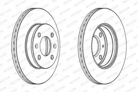 Гальмівний диск переднійЛів/Прав HYUNDAI GETZ 1.1-1.6 09.02-12.10 FERODO DDF1529C Купити в Україні