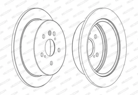 Гальмівний диск задній Лів/Прав LEXUS RX TOYOTA HARRIER, HIGHLANDER / KLUGER 2.4-3.5 09.00-12.13 FERODO DDF1545C Купити в Україні