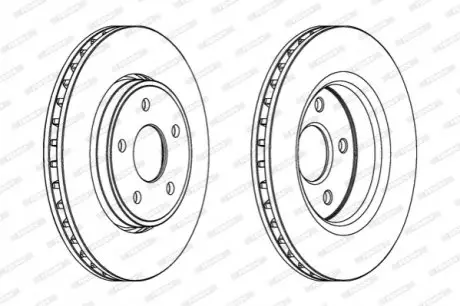 Диск гальмівний передн Лів/Прав JEEP COMMANDER, GRAND CHEROKEE II, GRAND CHEROKEE III 2.7D-6.1 10.01-10.11 FERODO DDF1593C1
