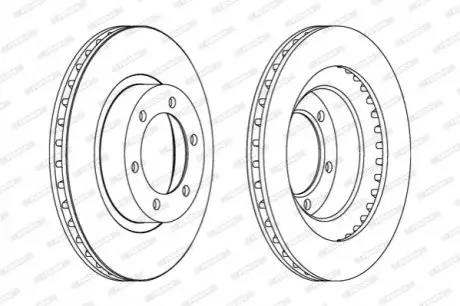 Гальмівний диск передній Лів/Прав LEXUS GX TOYOTA 4 RUNNER IV, HILUX VII, LAND CRUISER 90, LAND CRUISER PRADO 2.7-4.7 08.00 FERODO DDF1594C