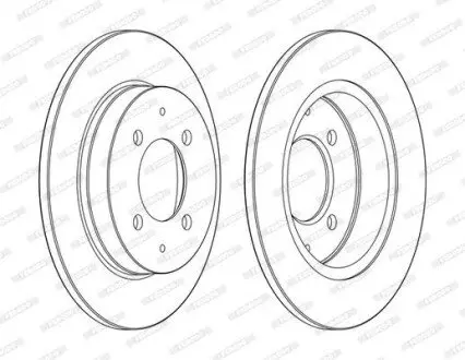 Фото Диск гальмівний (задній) Mitsubishi Colt 04-13 Smart Forfour 03-08 (250x10) (повний) FERODO (DDF1622C) зображення 1