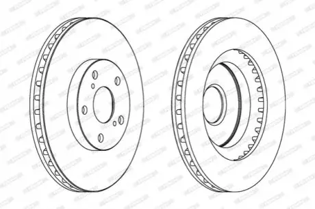 Гальмівний диск переднійЛів/Прав LEXUS ES TOYOTA AURIS, AVALON, CAMRY, MARK X ZIO I, MIRAI, PRIUS PLUS, RAV 4 III, RAV 4 IV 1.4D-Electric 06.03 FERODO DDF1646C Купити в Україні