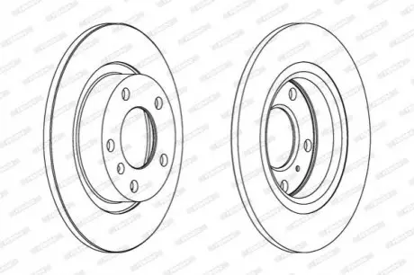 Гальмівний диск задній Лів/Прав ABARTH GRANDE PUNTO FIAT GRANDE PUNTO OPEL ADAM, CORSA D, CORSA E 1.0-1.7D 10.05 FERODO DDF1651C