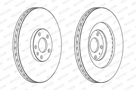 Диск гальмівний передн Лів/Прав AUDI A4 B6, A4 B7, A4 B8 2.0/3.0D/4.2 03.03-12.15 FERODO DDF1661C1