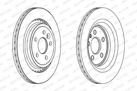 Фото Диск гальмівний (задній) Volvo S60 II/S80 II/V60 I/V70 III/XC70 II 06--18 (302x22) (вентил.)(с покр.) FERODO (DDF1681C) зображення 1