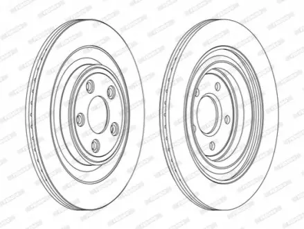 Гальмівний диск задній Лів/Прав JAGUAR S-TYPE II, XF I, XF SPORTBRAKE, XJ, XJSC, XK 8, XK II 2.0-6.0 03.93-12.19 FERODO DDF1703C