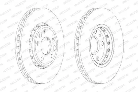 Гальмівний диск переднійЛів/Прав RENAULT FLUENCE, GRAND SCENIC III, LAGUNA, LAGUNA III, LATITUDE, MEGANE, MEGANE III, SCENIC III 1.2-Electric 10.07 FERODO DDF1726C Купити в Україні