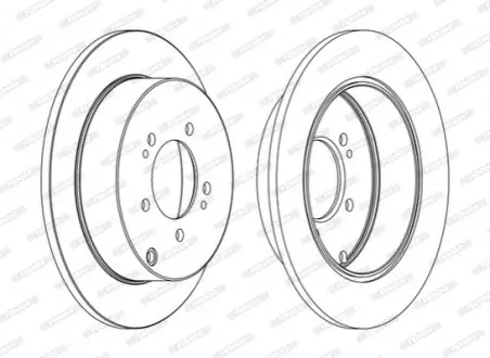 Гальмівний диск задній Лів/Прав CITROEN C-CROSSER, C-CROSSER ENTERPRISE, C4 AIRCROSS DODGE CALIBER LANCIA FLAVIA MITSUBISHI ASX, LANCER VIII, OUTLANDER I 1.6-3.0 05.03 FERODO DDF1737C