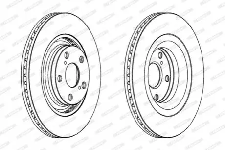 Гальмівний диск передній Лів/Прав TOYOTA AVENSIS, VERSO 2.0D/2.2D 11.08-10.18 FERODO DDF1754C