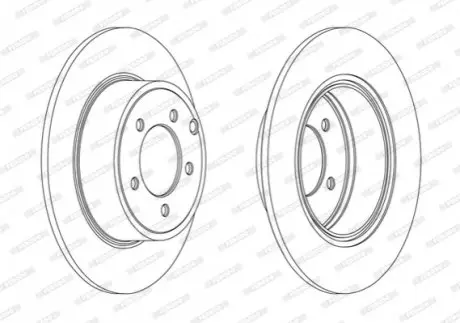 Гальмівний диск задній Лів/Прав CHRYSLER 200, SEBRING DODGE AVENGER, CALIBER JEEP COMPASS, PATRIOT MITSUBISHI ASX, LANCER VIII, OUTLANDER II 1.6-3.6ALK 06.06 FERODO DDF1763C