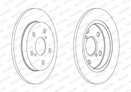 Гальмівний диск задній Лів/Прав TOYOTA AURIS, COROLLA 1.3-2.2D 10.06-08.19 FERODO DDF1788C