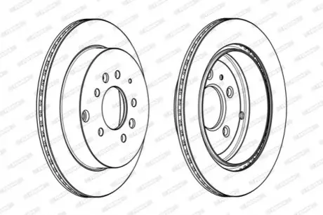 Комплект гальмівних дисків (2 шт) задн лів/прав FORD USA EDGE LINCOLN MKX MAZDA CX-7 2.3/2.5/3.5 06.06- FERODO DDF1819C