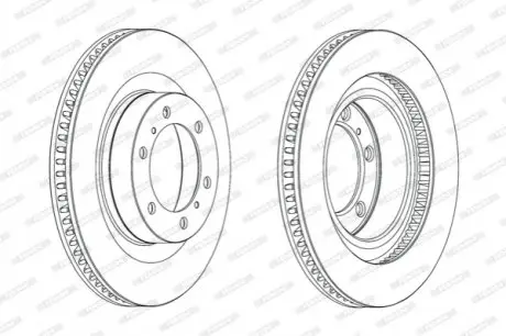 Диск гальмівний передн Лів/Прав LEXUS GX TOYOTA 4 RUNNER V, LAND CRUISER, LAND CRUISER PRADO 2.7-4.6 08.09 FERODO DDF2093C1
