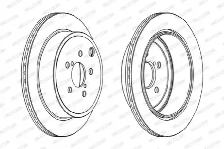 Гальмівний диск задній Лів/Прав SUBARU BRZ, LEGACY V, OUTBACK TOYOTA GR 86, GT 86 2.0-3.6 09.09 FERODO DDF2141C