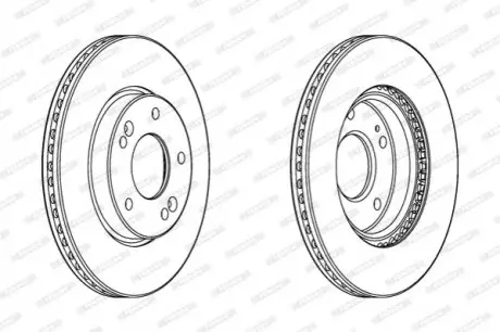 Гальмівний диск передній Лів/Прав HYUNDAI CRETA, ELANTRA V, ELANTRA VI, I30, KONA, VELOSTER KIA CEE'D, CEED, CERATO III, CERATO IV, CERATO KOUP III, PRO CEE'D 1.0-2.0 12.06 FERODO DDF2187C Купити в Україні