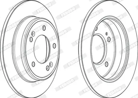 Гальмівний диск задній Лів/Прав HYUNDAI CRETA, ELANTRA V, ELANTRA VI, I30, KONA, KONA/SUV, VELOSTER KIA CEE'D, CERATO III, CERATO IV, CERATO KOUP III, PRO CEE'D 1.0-2.0 09.10 FERODO DDF2193C Купити в Україні