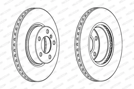 Диск гальмівний передн Лів/Прав BMW X3 (F25), X4 (F26) 1.6-3.0D 09.10-03.18 FERODO DDF2314C1