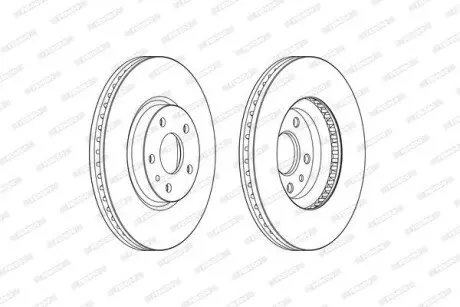 Гальмівний диск переднійЛів/Прав FORD MONDEO V FORD USA FUSION 1.0-2.7 09.12 FERODO DDF2337C Купити в Україні