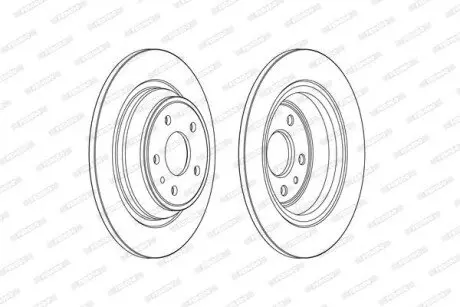 Гальмівний диск задній Лів/Прав FORD MONDEO V FORD USA FUSION 1.0-2.5 09.12 FERODO DDF2338C Купити в Україні