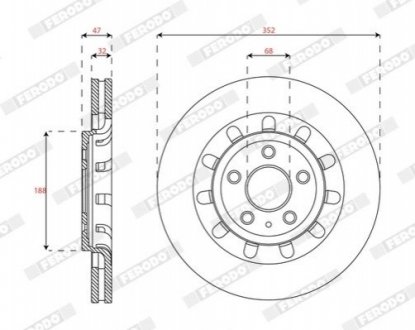 Диск тормозной FERODO DDF2361C-1 (фото 1)