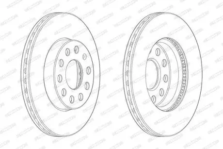 Диск гальмівний передн Лів/Прав AUDI A3 SEAT LEON, LEON SC, LEON ST SKODA OCTAVIA II, OCTAVIA III VW GOLF ALLTRACK VII, GOLF SPORTSVAN VII, GOLF VII 1.0-2.0D 02.04-03.21 FERODO DDF2400C1 Купити в Україні