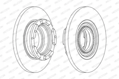 Фото Диск гальмівний (задній) Ford Transit 12- (288x16) (+ ABS) FERODO (DDF2472) зображення 1