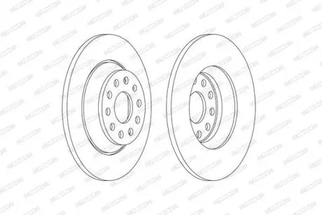 Гальмівний диск задній Лів/Прав AUDI A3, Q3, TT CUPRA TERRAMAR SEAT ALHAMBRA, TARRACO SKODA KODIAQ I, KODIAQ II, SUPERB III, SUPERB IV VW ARTEON 1.0-2.5 05.10 FERODO DDF2506C Купити в Україні