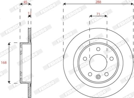 Диск тормозной FERODO DDF2812C (фото 1)