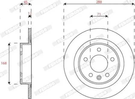 Гальмівний диск задній Лів/Прав OPEL INSIGNIA B, INSIGNIA B COUNTRY, INSIGNIA B GRAND SPORT 1.5-2.0D 03.17 FERODO DDF2812C Купити в Україні