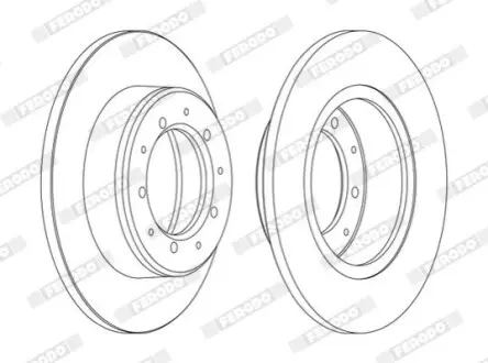 Гальмівний диск задній Лів/Прав LAND ROVER 110/127, 90 I, DEFENDER, DISCOVERY I, RANGE ROVER I 2.0-4.3 07.70-02.16 FERODO DDF283C
