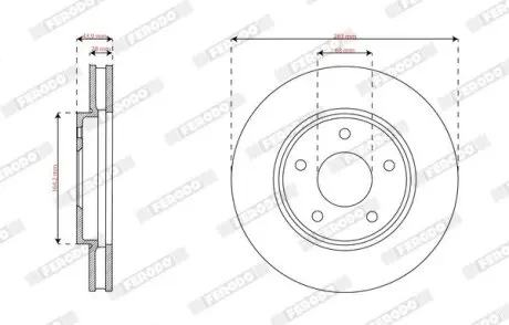 Гальмівний диск переднійЛів/Прав NISSAN LEAF, NV200, NV200 / EVALIA Electric 11.10 FERODO DDF2908C Купити в Україні