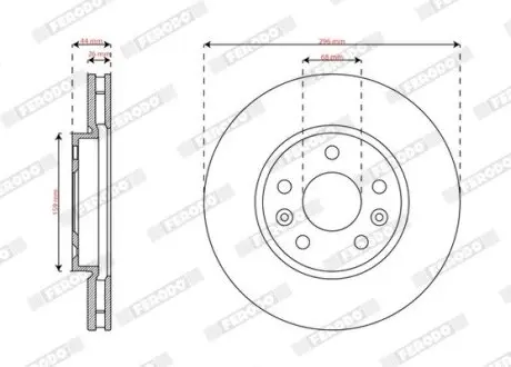 Гальмівний диск переднійЛів/Прав DACIA DUSTER NISSAN MICRA MK VI, QASHQAI III, TOWNSTAR, TOWNSTAR EVALIA RENAULT 5, AUSTRAL, CAPTUR II, GRAND KANGOO III 1.2H-Electric 06.15 FERODO DDF2952C Купити в Україні