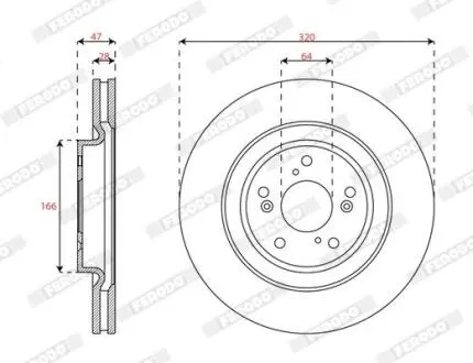 Гальмівний диск переднійЛів/Прав HONDA CR-V V 1.5/2.0H/2.4 12.16 FERODO DDF3069C Купить в Украине