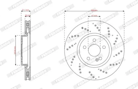 Комплект тормозных дисков (2 шт) MERCEDES A (V177), A (W177), B SPORTS TOURER (W247), CLA (C118), CLA SHOOTING BRAKE (X118), GLA (H247), GLB (X247) 1.3-2.0H 03.18 FERODO DDF3081C