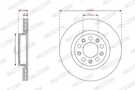 Гальмівний диск задній Лів/Прав ALFA ROMEO 159, GIULIA, STELVIO 1.9D-2.9 09.05 FERODO DDF3085C