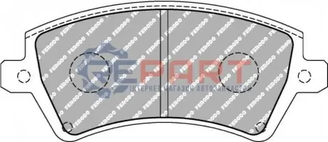 Гальмівні колодки - професійні DS 2500 без дозволу використання на дорогах загального використання передн, TOYOTA COROLLA 1.4-2.0D 09.00-03.08 FERODO FCP1573H