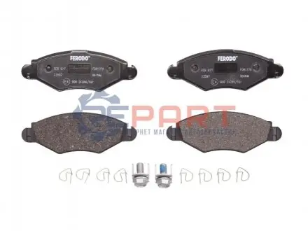 Комплект гальмівних колодок передн, CITROEN XSARA NISSAN KUBISTAR PEUGEOT 206, 206+, 306 1.1-1.9D 06.94 FERODO FDB1378 Купити в Україні