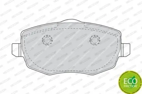 Комплект гальмівних колодок передн, LANCIA YPSILON 1.2/1.3D/1.4 10.03-12.11 FERODO FDB1582