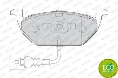Фото Комплект гальмівних колодок (передніх) Audi A3/Skoda Octavia 96-13/Fabia 99-/VW Caddy/Golf 96-15 (+датчик) FERODO (FDB1635) зображення 1