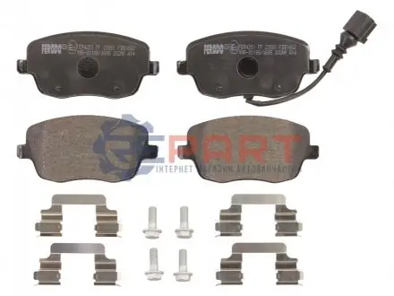 Фото Колодки гальмівні (передні) Seat Ibiza/VW Polo 01-09/Skoda Fabia 99-14/Roomster 06-15 (+датчик) FERODO (FDB1662) зображення 1