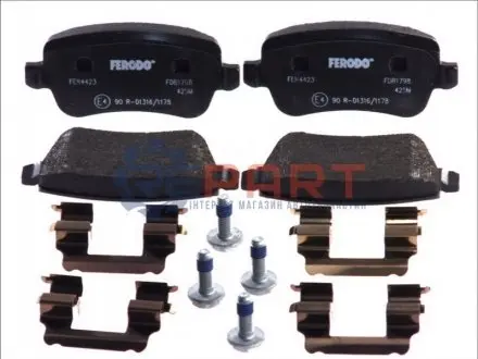 Комплект гальмівних колодок задн, FIAT CROMA 1.8-2.4D 06.05-12.11 FERODO FDB1798